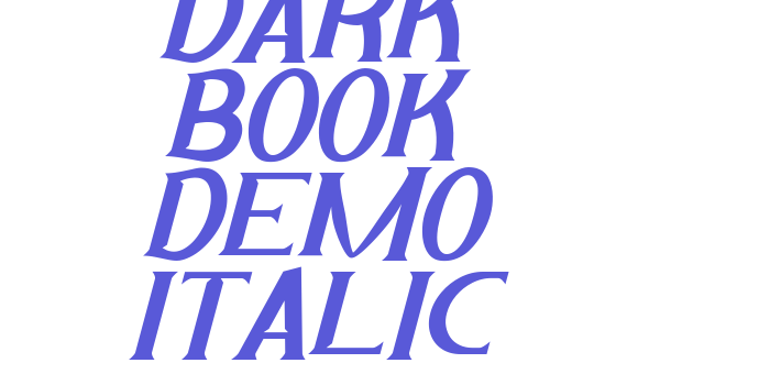 Dark Book Demo Italic Font