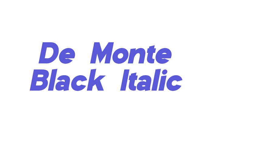 De Monte Black Italic Font Download