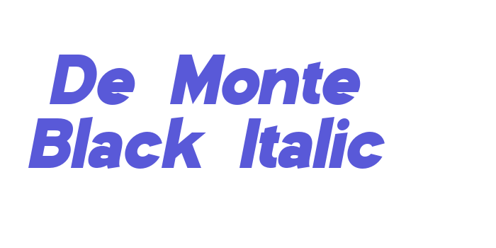 De Monte Black Italic Font