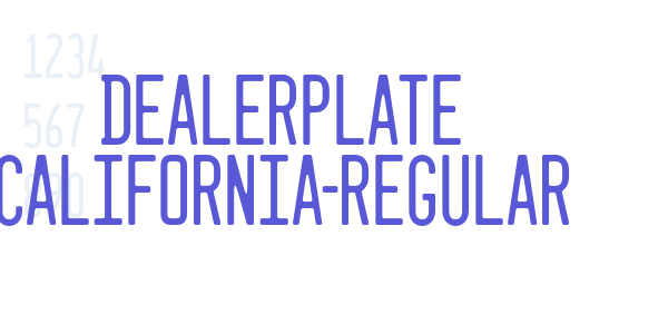 Dealerplate California-Regular font free