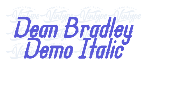 Dean Bradley Demo Italic font