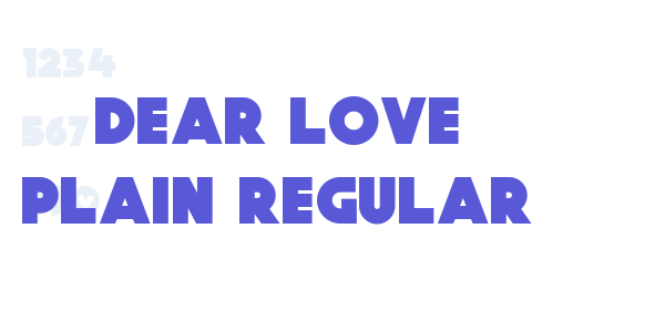 Dear Love Plain Regular font