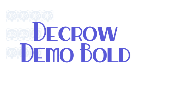 Decrow Demo Bold font free