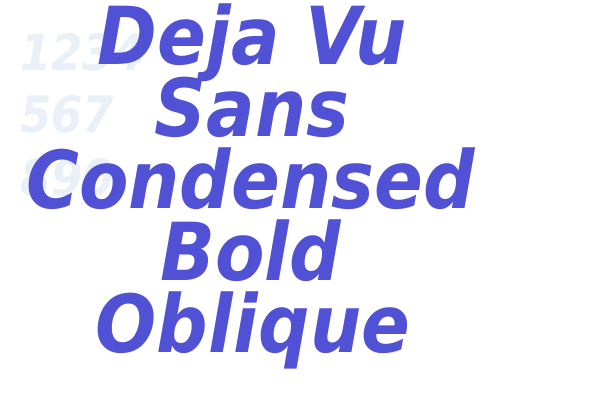 Deja Vu Sans Condensed Bold Oblique