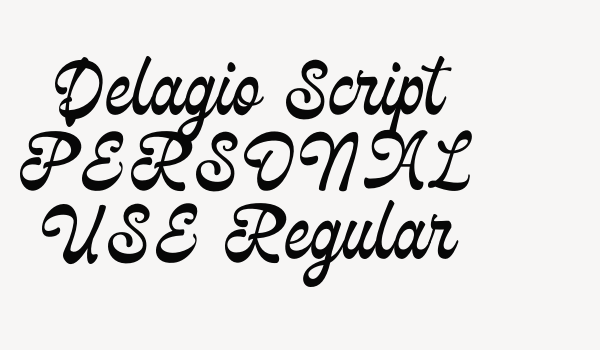 Delagio Script PERSONAL USE Regular Font