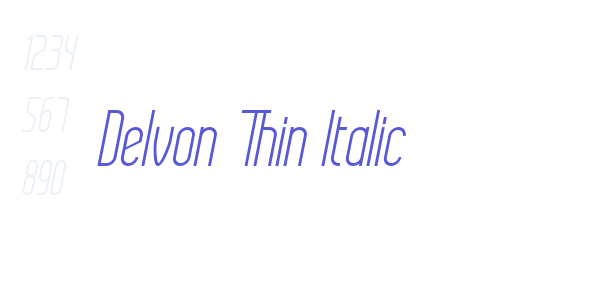 Delvon Thin Italic font