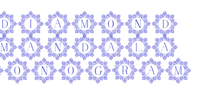 Diamond mandala monogram Font Download