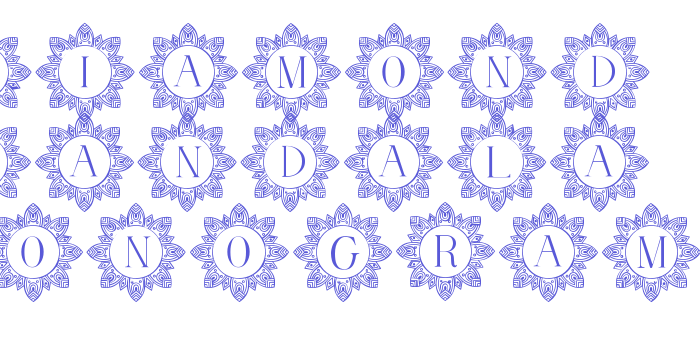 Diamond mandala monogram Font