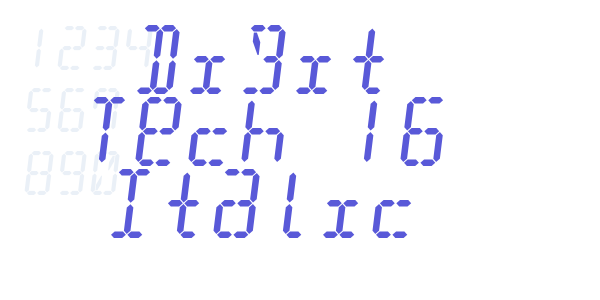 Digit Tech 16 Italic font