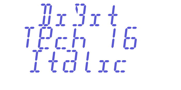 Digit Tech 16 Italic Font