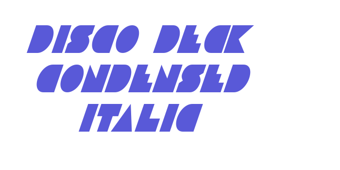 Disco Deck Condensed Italic Font Download