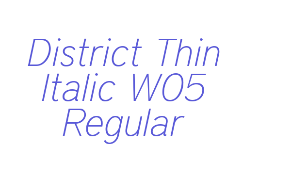 District Thin Italic W05 Regular Font