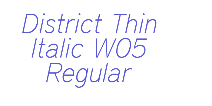 District Thin Italic W05 Regular Font Download