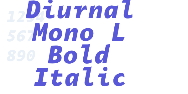 Diurnal Mono L Bold Italic font free