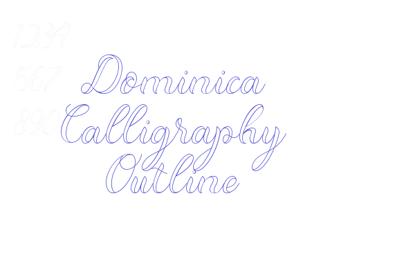 Dominica Calligraphy Outline