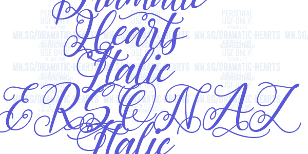 Dramatic Hearts Italic PERSONAL Italic font free