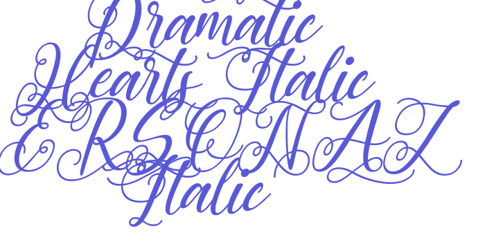 Dramatic Hearts Italic PERSONAL Italic Font Download