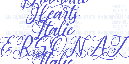 Dramatic Hearts Italic PERSONAL Italic-font-download
