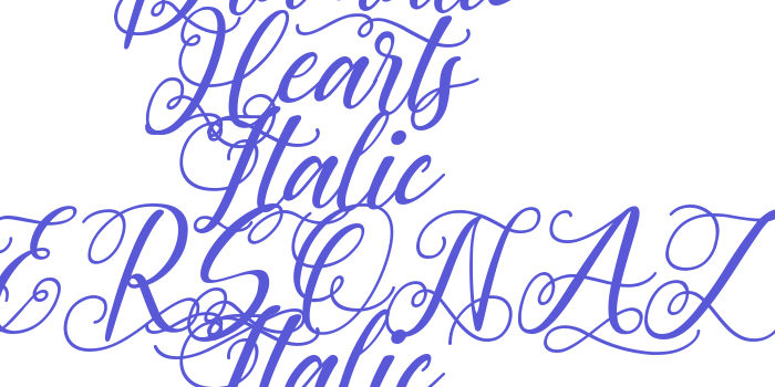 Dramatic Hearts Italic PERSONAL Italic Font