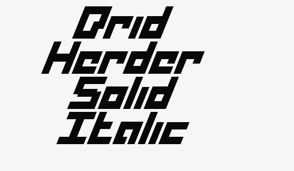 Drid Herder Solid Italic Font