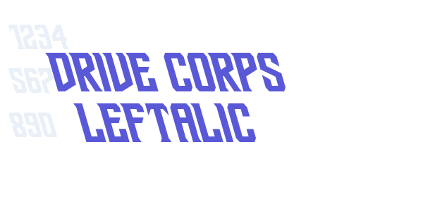 Drive Corps Leftalic font free