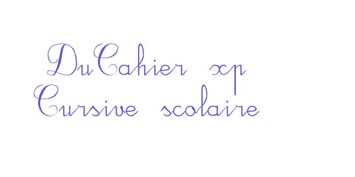 DuCahier xp Cursive scolaire Font Download