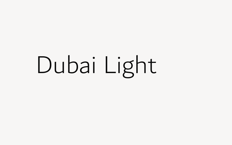 Dubai Light Font