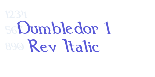 Dumbledor 1 Rev Italic font free