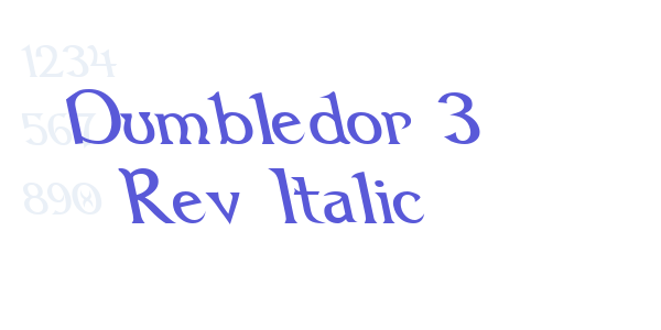 Dumbledor 3 Rev Italic font free