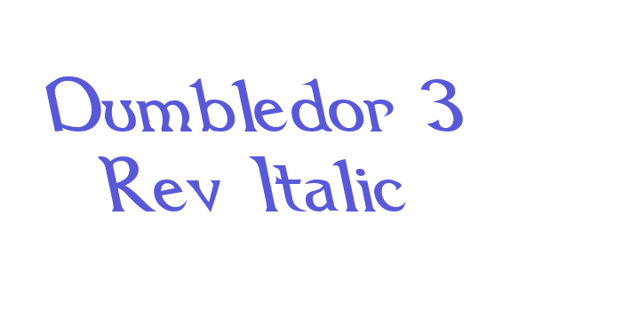 Dumbledor 3 Rev Italic Font