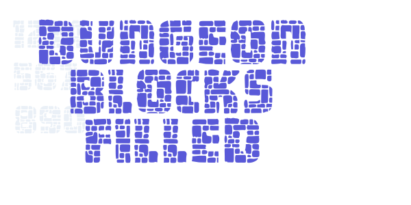 Dungeon Blocks Filled font