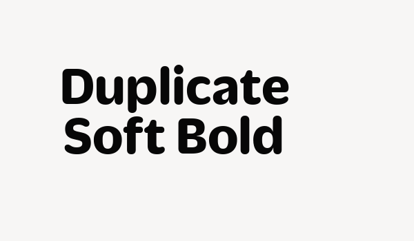 Duplicate Soft Bold Font