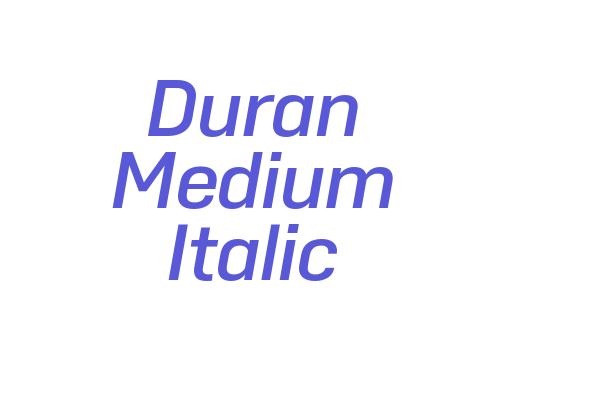 Duran Medium Italic Font