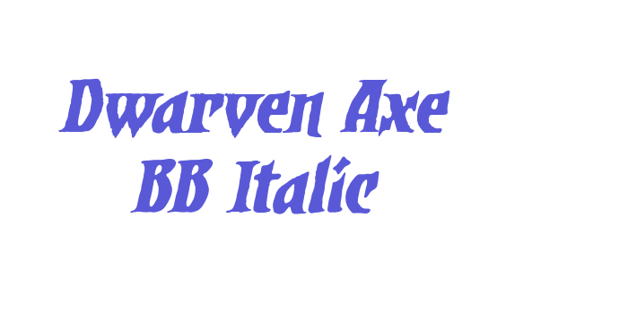 Dwarven Axe BB Italic Font