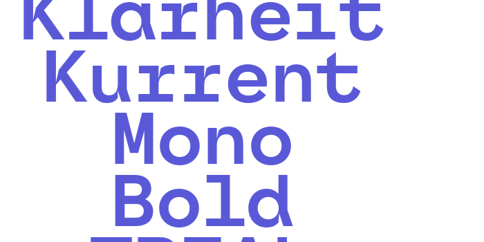 ES Klarheit Kurrent Mono Bold TRIAL Font