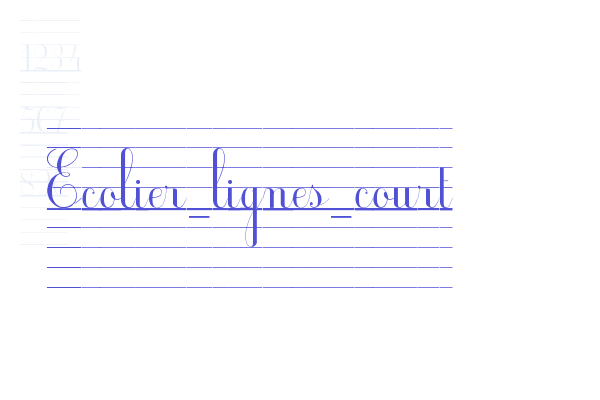 Ecolier_lignes_court Font Download