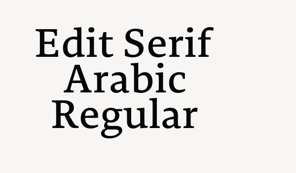 Edit Serif Arabic Regular Font