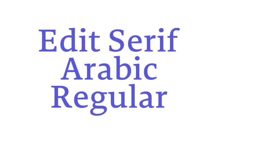 Edit Serif Arabic Regular Font Download