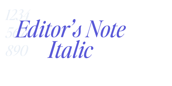 Editor’s Note Italic font