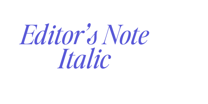 Editor’s Note Italic Font Download