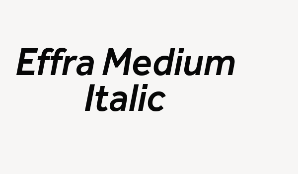 Effra Medium Italic Font