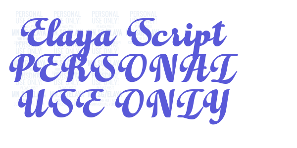 Elaya Script PERSONAL USE ONLY font free