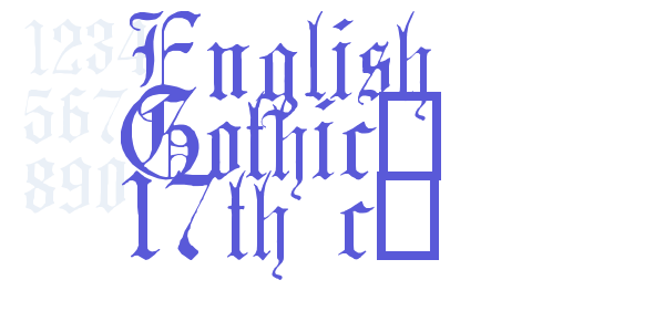 English Gothic, 17th c. font free