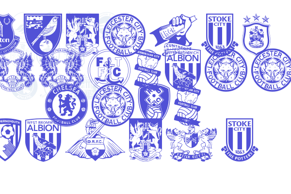 English Football Club Badges Font Download