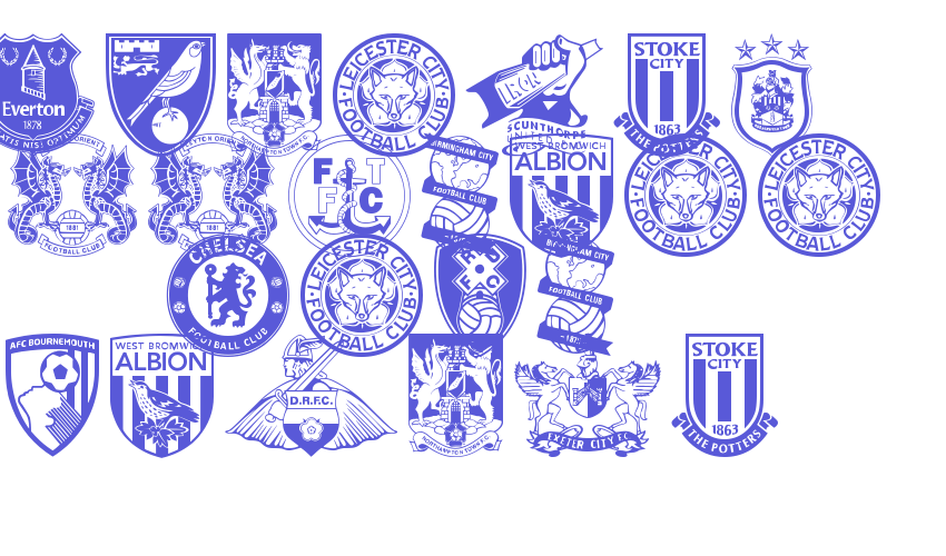 English Football Club Badges Font Download