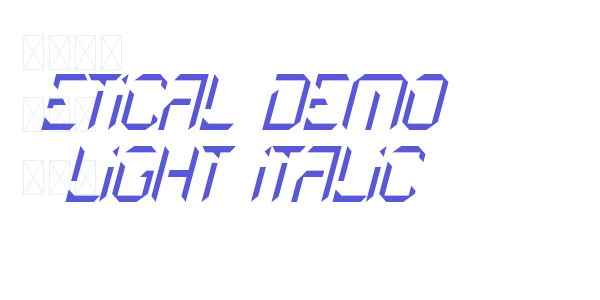 Etical Demo Light Italic font free