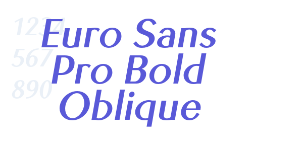 Euro Sans Pro Bold Oblique font free