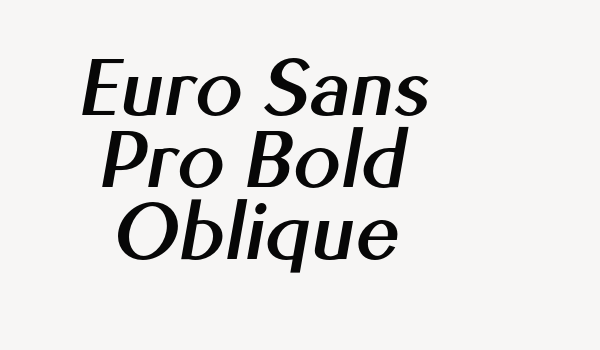 Euro Sans Pro Bold Oblique Font