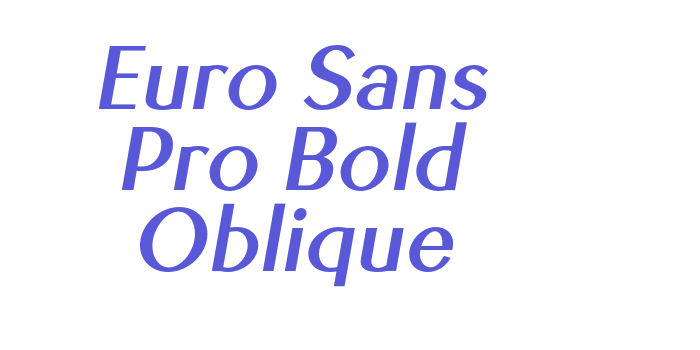 Euro Sans Pro Bold Oblique Font Download