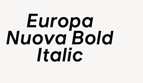 Europa Nuova Bold Italic Font